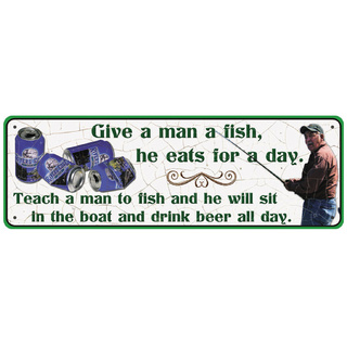 Tin Sign 'Give A Man A Fish' Small