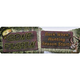 Tin Sign 'Gone Fishin' Small