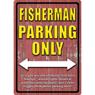 Tin Sign 'Fisherman Parking' Large