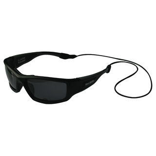 Barz Floater Sunglasses Matt Black Frame Grey Polarised Lens, Leash And Case
