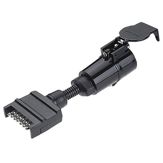 Narva Trailer Plug 7 Pin Flat Male To 7 Pin Large Round Female