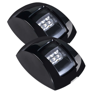 Port And Starboard LED Navigation Lights With Clear Lens Black Body