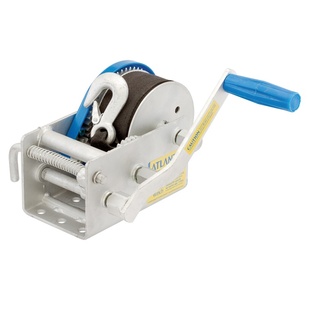 Atlantic Manual Trailer Winch 15:1-5:1-1:1 1500kg Strap