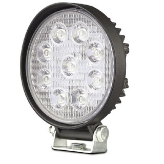 LED 27 Watt Round Work Flood Lamp Black Body 9-32 Volt