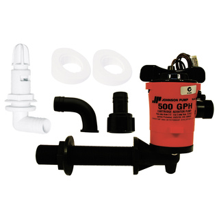 Johnson Through Transom Live Bait Kit Includes 500gph Pump And Accessories