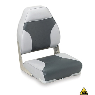 Deluxe High Back Heavy Duty Upholstered Folding Seat With Aluminium Hinges