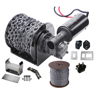 Viper Micro 1000W Electric Anchor Winch Bundle Complete With Rope And Chain