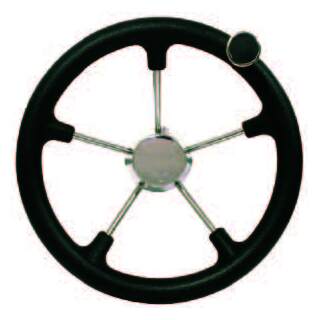 Five Spoke Padded Stainless Steel Steering Wheel With Swivel Knob 285mm Diameter