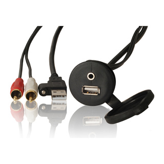 Fusion Panel Mount USB And 3.5mm Auxiliary Connector