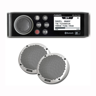 Fusion RA70N Complete Marine Stereo Entertainment Pack With EL602 150W Round Speakers