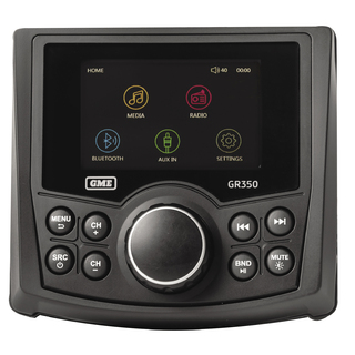 GME GR350BT Compact Marine AM/FM Stereo With Bluetooth Wireless Connectivity Black