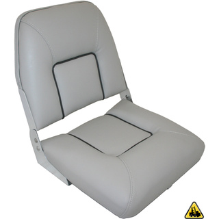 Heavy Duty Bosun Upholstered Folding Seat Light Grey With Charcoal Piping
