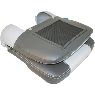 Heavy Duty Captain Upholstered Folding Seat Light Grey And Charcoal