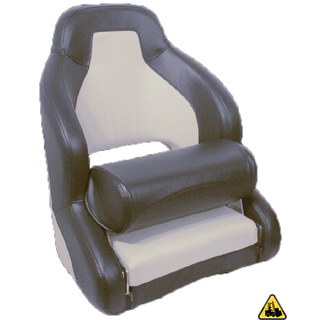 Heavy Duty Admiral Upholstered Helmsman Seat With Folding Bolster