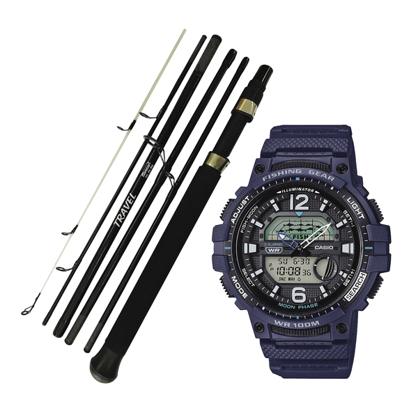 CASIO Fishing Gear Watch PLUS Eurocor 6 Piece Take Apart Spin Rod