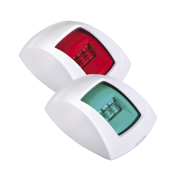 Port And Starboard LED Navigation Lights With Colour Lens White Body