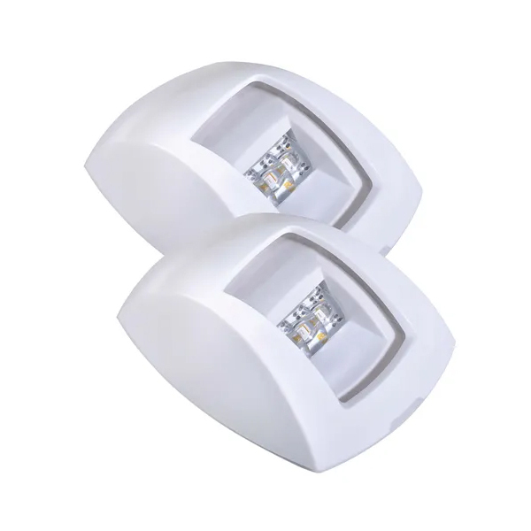 Port And Starboard LED Navigation Lights With ClearLens White Body