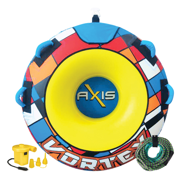 AXIS VORTEX Round Single Rider Sit-In Ski Tube 54" With Pump And Tow Rope