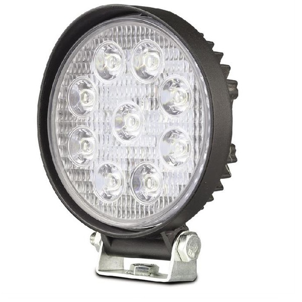 LED 27 Watt Round Work Flood Lamp Black Body 9-32 Volt