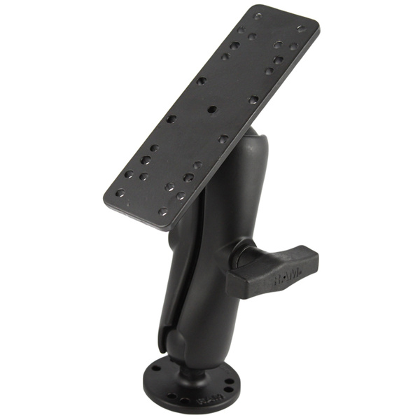 RAM Mount 1.5" (38mm) Ball Mount with 158mm x 50mm Rectangle Base, STANDARD LENGTH 
Double Socket Arm & 63mm Round Base