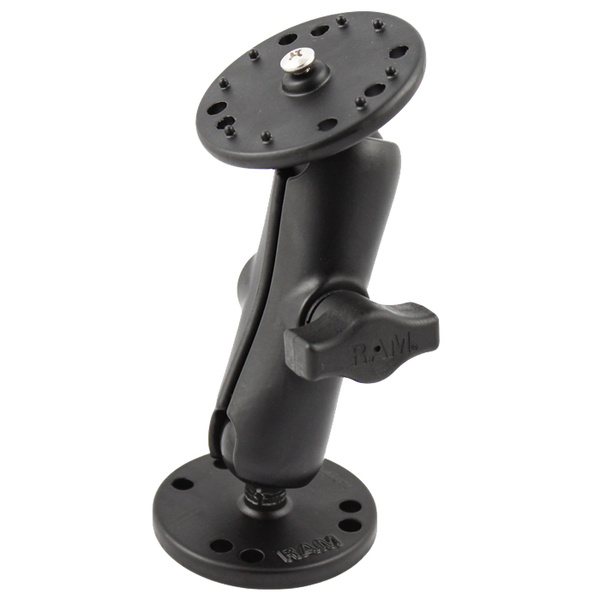RAM Mount 1" (25mm) Ball Mount with 57mm Round Bases Long Body