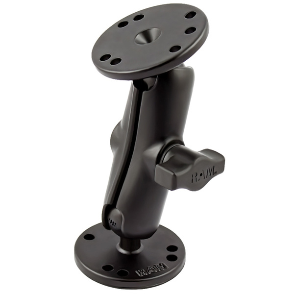 RAM Mount 1" (25mm) Ball Mount With 2 x 2.5" (63mm) AMPS-Patterned Round Bases