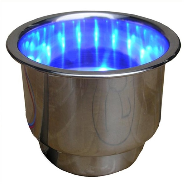 Recessed Drink Holder Stainless Steel With LED Blue Light
