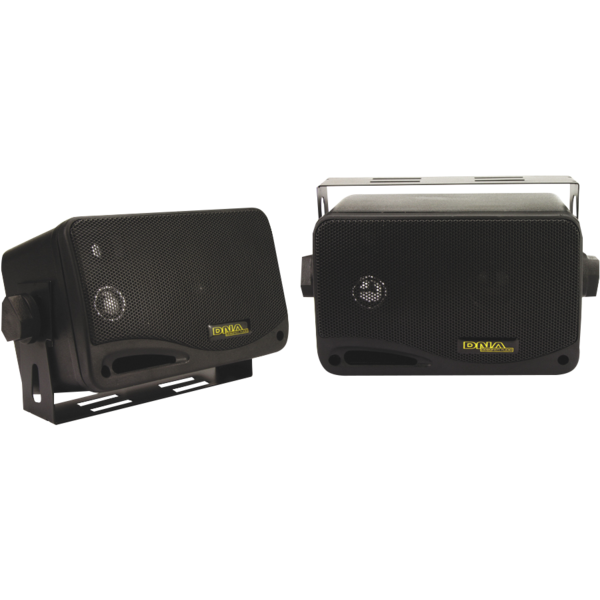 DNA 60 Watt Marine Box Speakers With Mounting Bracket Black