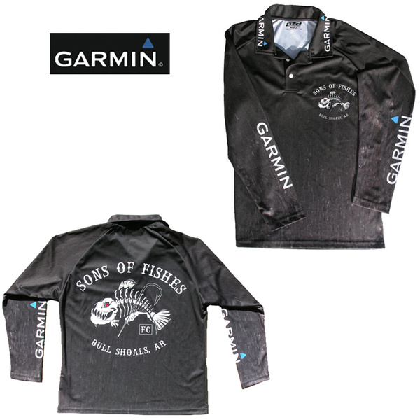Garmin Exclusive Fishing Shirt With Sons Of Fishes, Provides UV Protection, Large