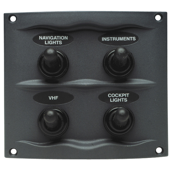 BEP Marinco 4 Gang Splash Proof Switch Panel Grey