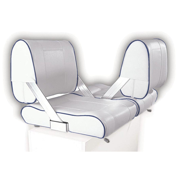 Flip Back Boat Seat White Upholstery