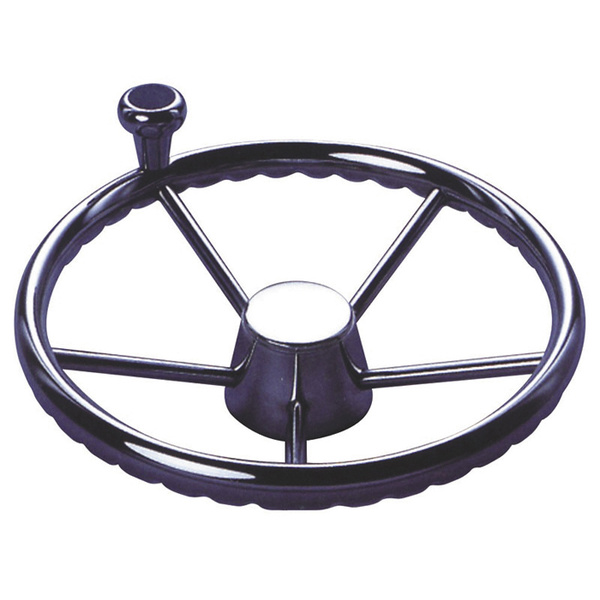 Five Spoke Stainless Steel Steering Wheel With Swivel Knob 393mm Diameter