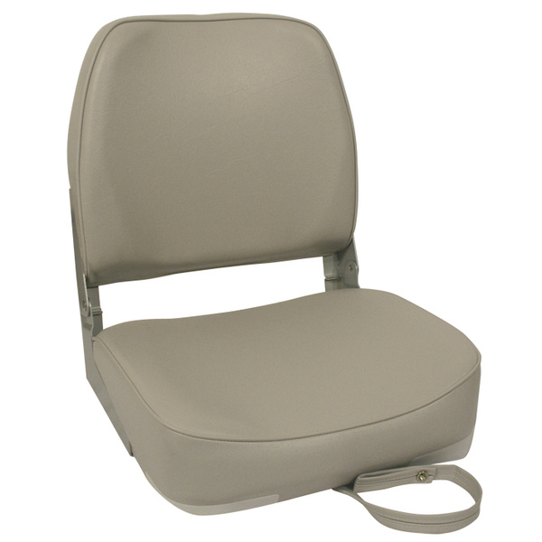 Steerage Folding Heavy Duty Padded Seat With EDC Hinges Grey Upholstery