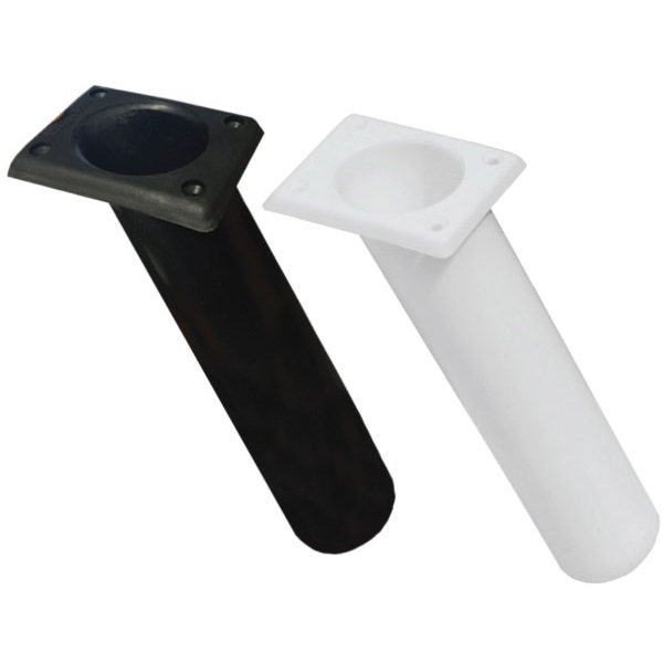 Plastic Rod Holder Rectangular Flush Mount Angled 30 Degrees White