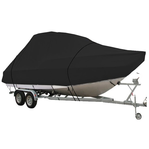 Durable Semi-Custom Trailerable JUMBO Boat Covers To Suit Boats 7.6-8.2 Metres Black