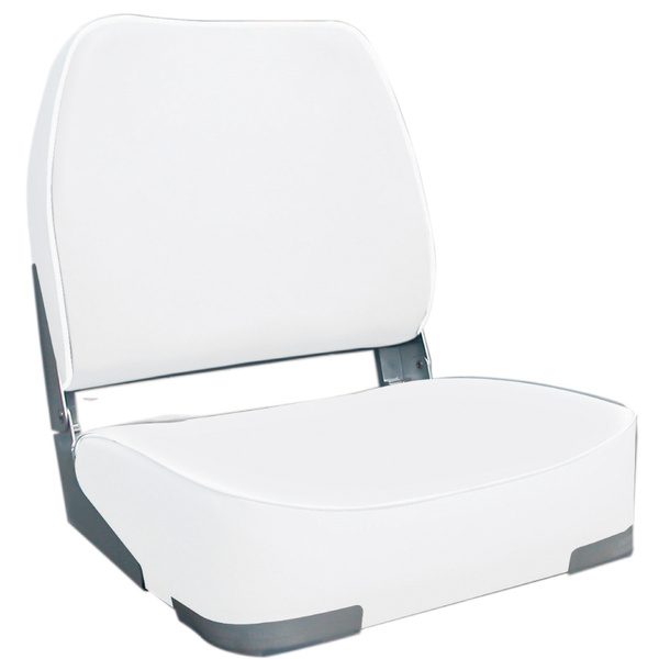 Deluxe Heavy Duty Padded White Upholstered Folding Boat Seat With Aluminium Hinges