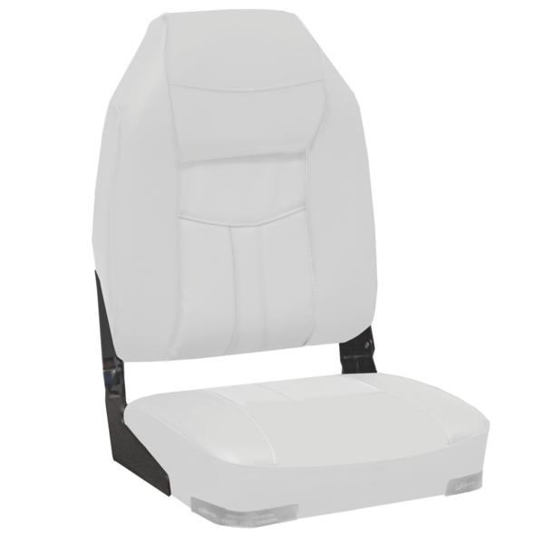 Deluxe High Back Upholstered Folding Seat With Aluminium Hinges White