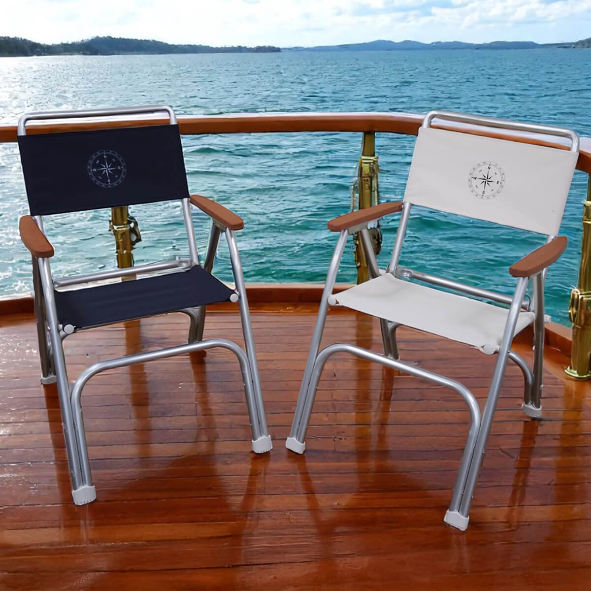 Two oceansouth deck foldable aluminium chair