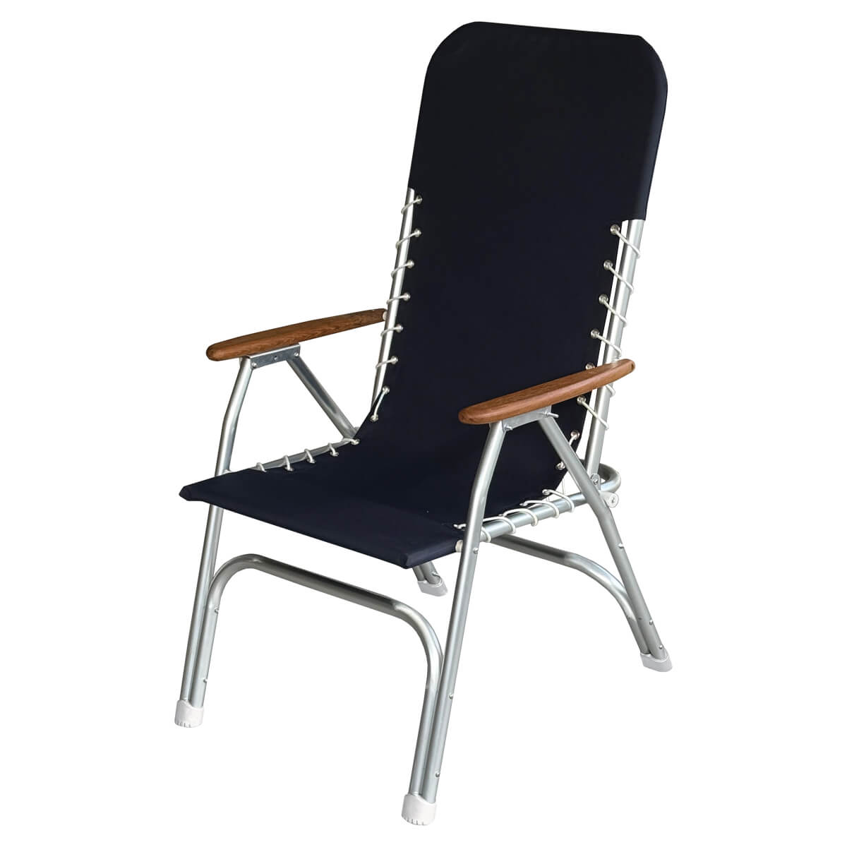 High Back Aluminum Deck Chair Navy Blue