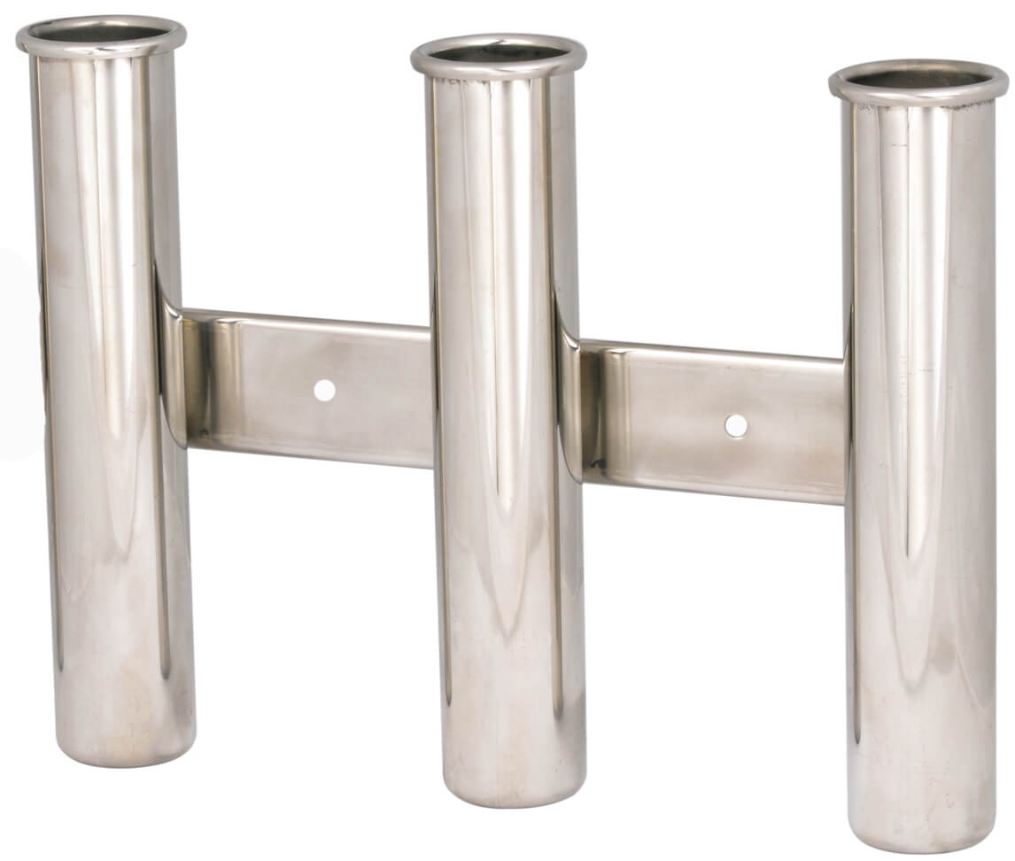 Stainless Steel Side Mount 3 Rod Rack With Gimble Pin Stop