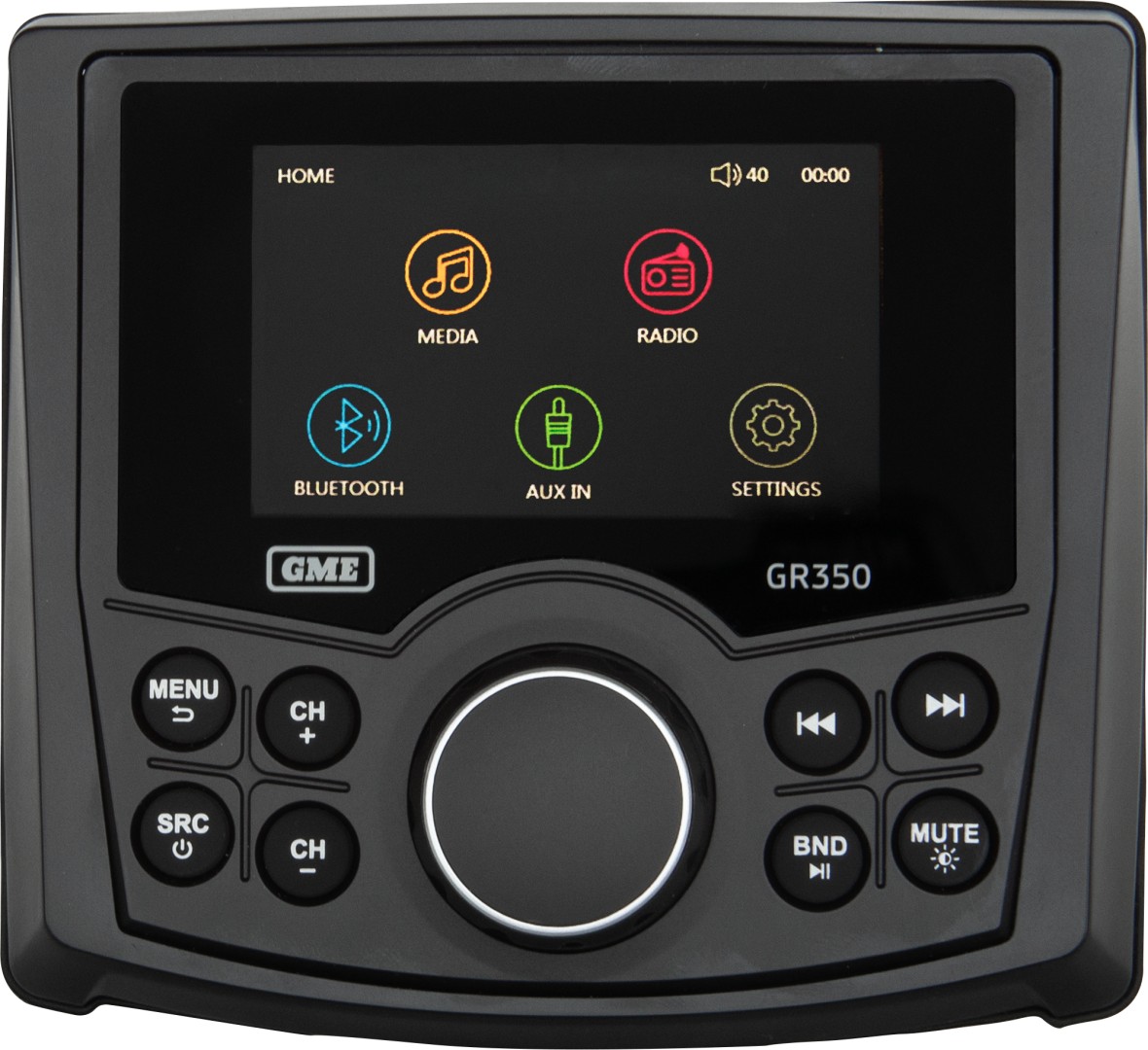 GR350BTB AM/FM IP54 Compact Marine Stereo with Bluetooth - Black