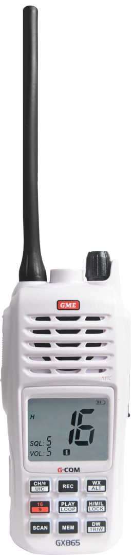 GX865 5/1 Watt VHF Handheld Marine Radio - Float & Flash